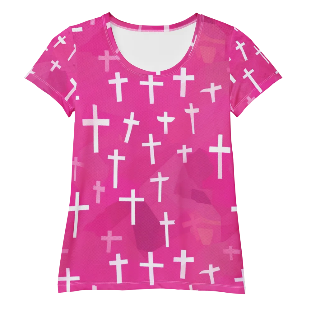 Neon Chapel on Women's Athletic T-Shirt — Front