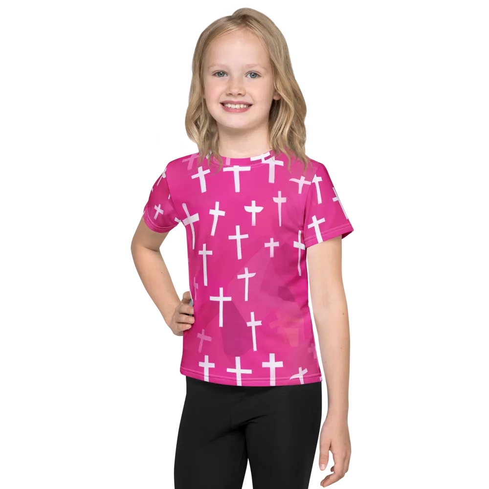 Neon Chapel on Kids Crew Neck T-Shirt — Front