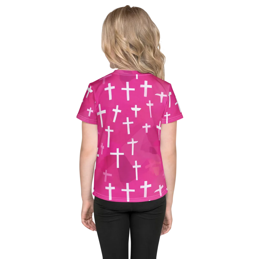 Neon Chapel on Kids Crew Neck T-Shirt — Back