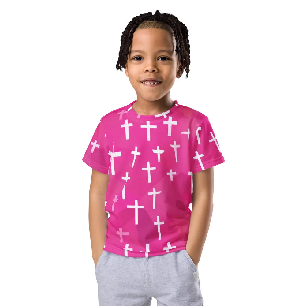 Neon Chapel on Kids Crew Neck T-Shirt — Front