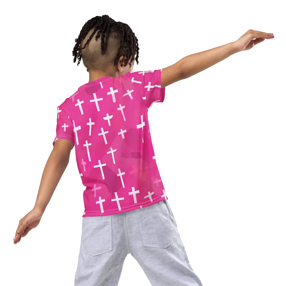 Neon Chapel on Kids Crew Neck T-Shirt — Back
