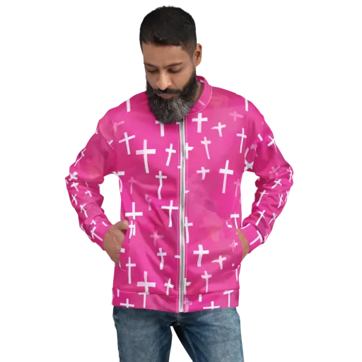 Neon Chapel on a Bomber Jacket
