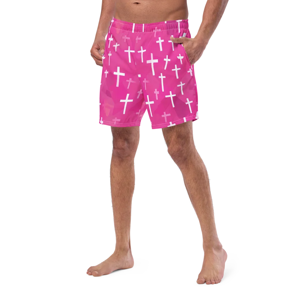 Neon Chapel on Swim Trunks — Left Front