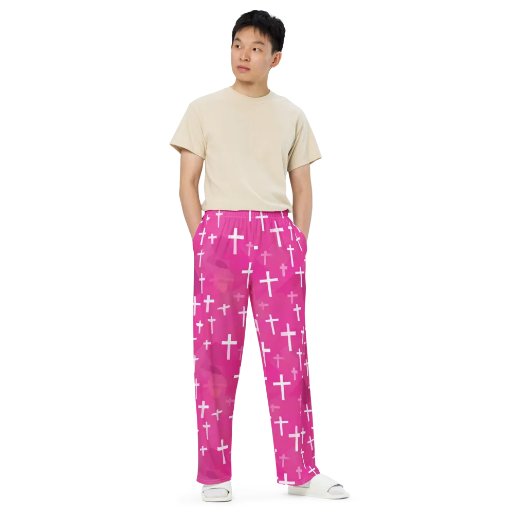 Neon Chapel on Wide-Leg Pants — Front