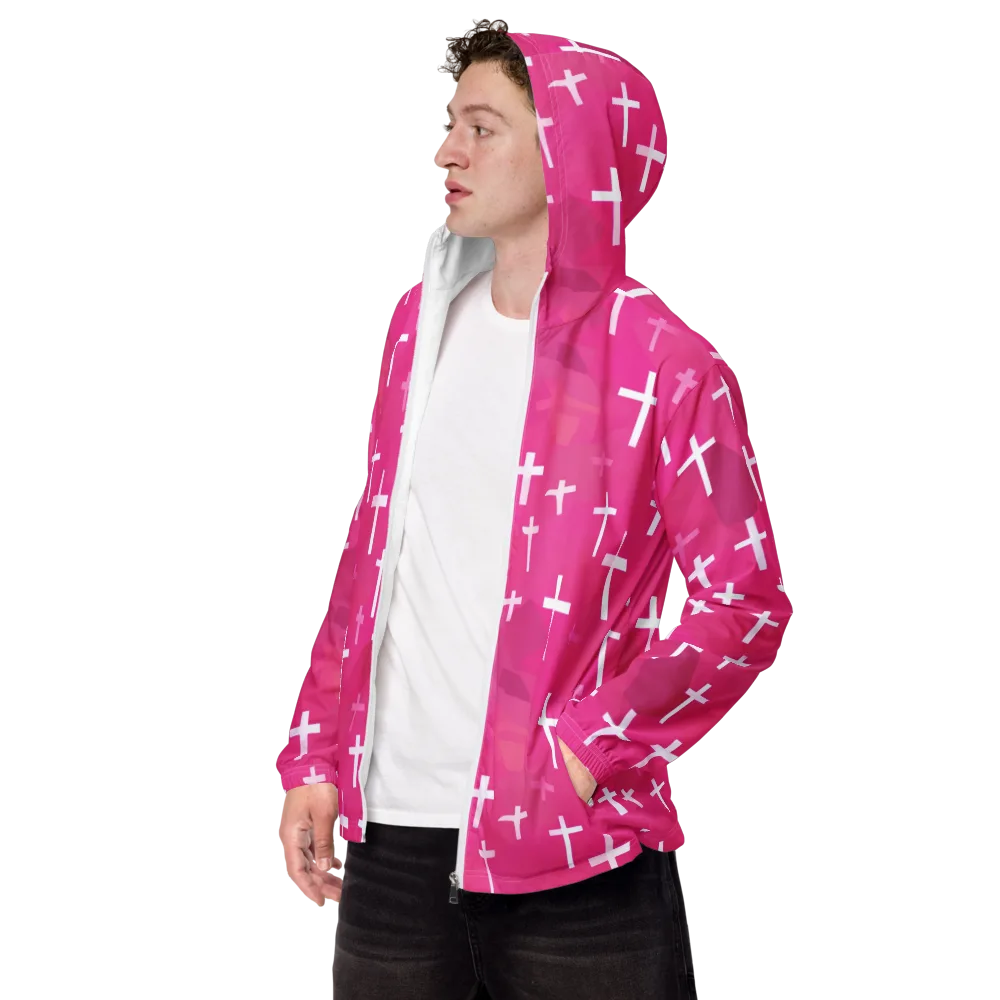 Neon Chapel on Men's Windbreaker — Left Front