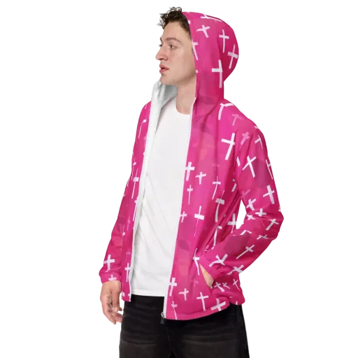 Neon Chapel on a Men's Windbreaker