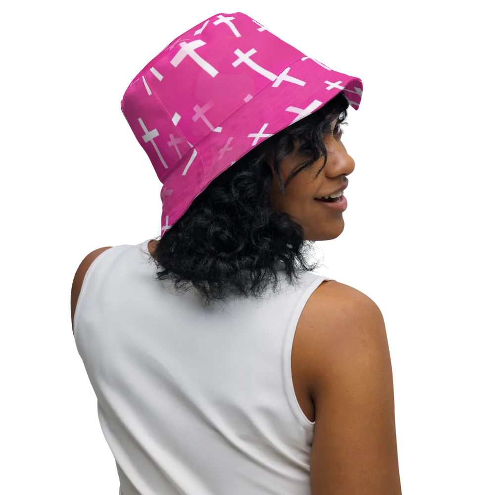 Neon Chapel on Reversible Bucket Hat — Right Outside