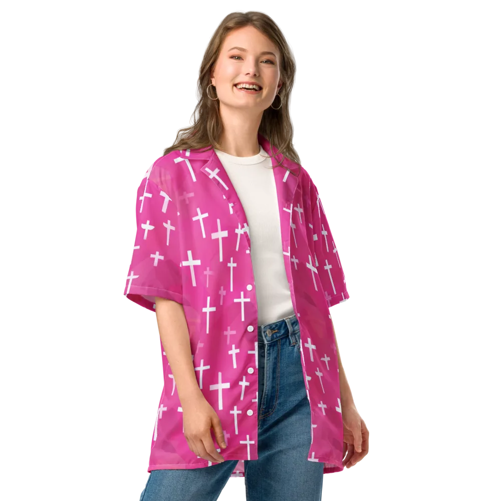 Neon Chapel on Button Shirt — Front