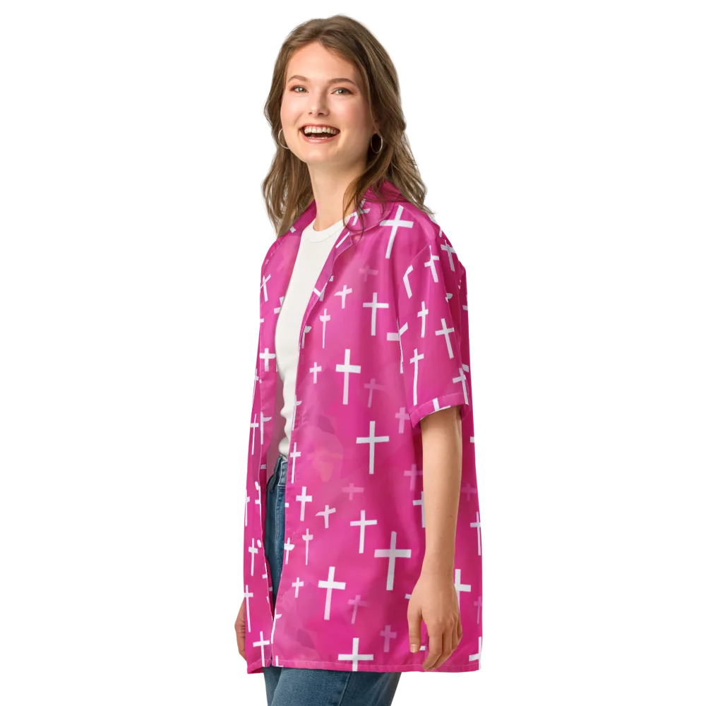 Neon Chapel on Button Shirt — Left Front