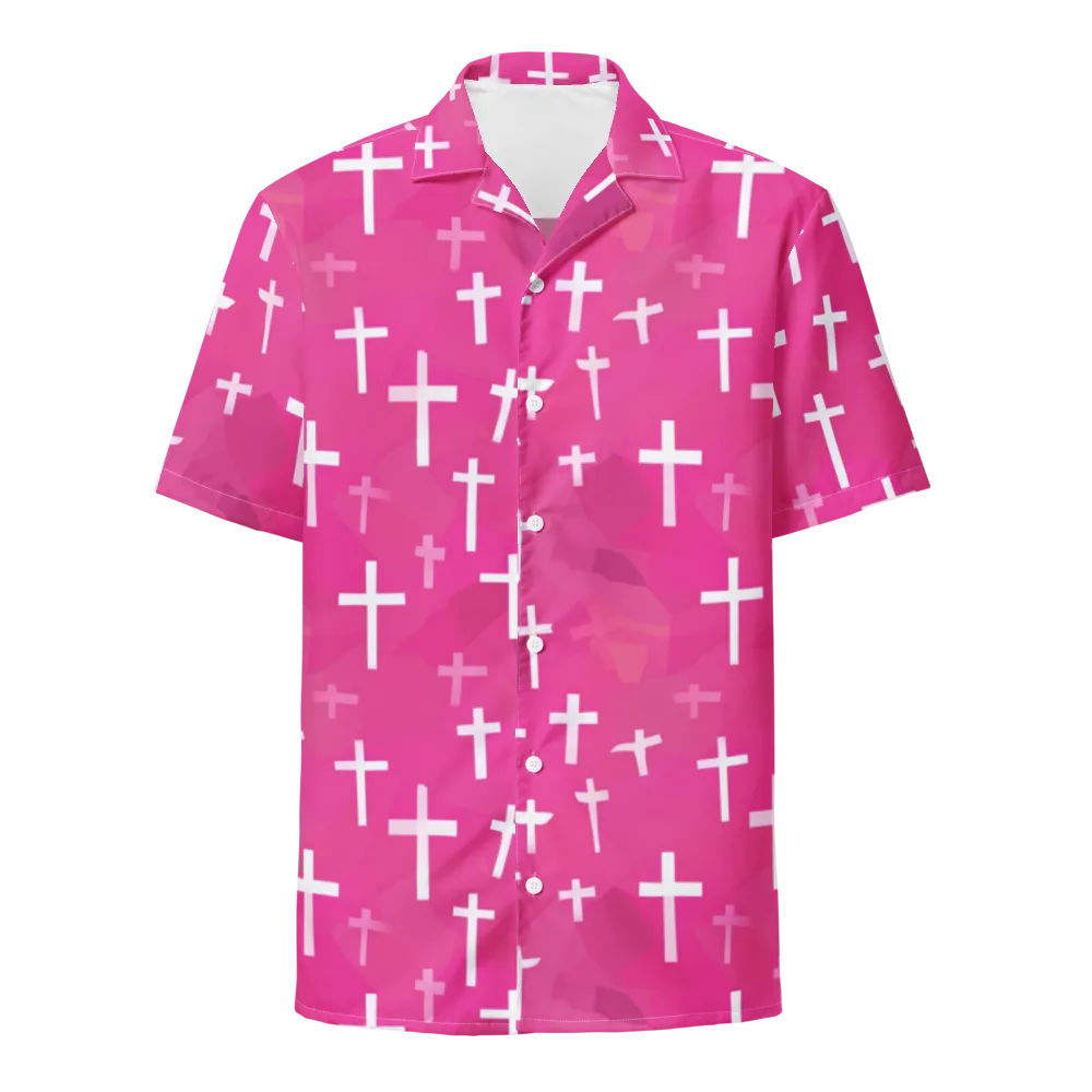 Neon Chapel on Button Shirt — Front