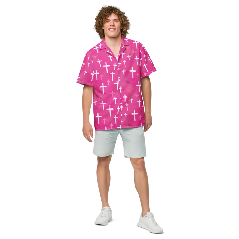 Neon Chapel on Button Shirt — Front