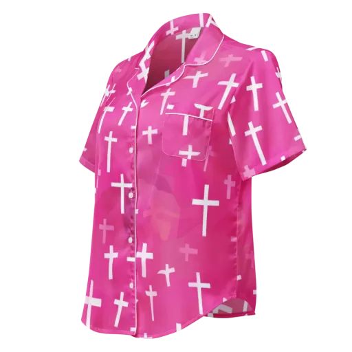 Neon Chapel on a Women's Short Sleeve Pajama Top
