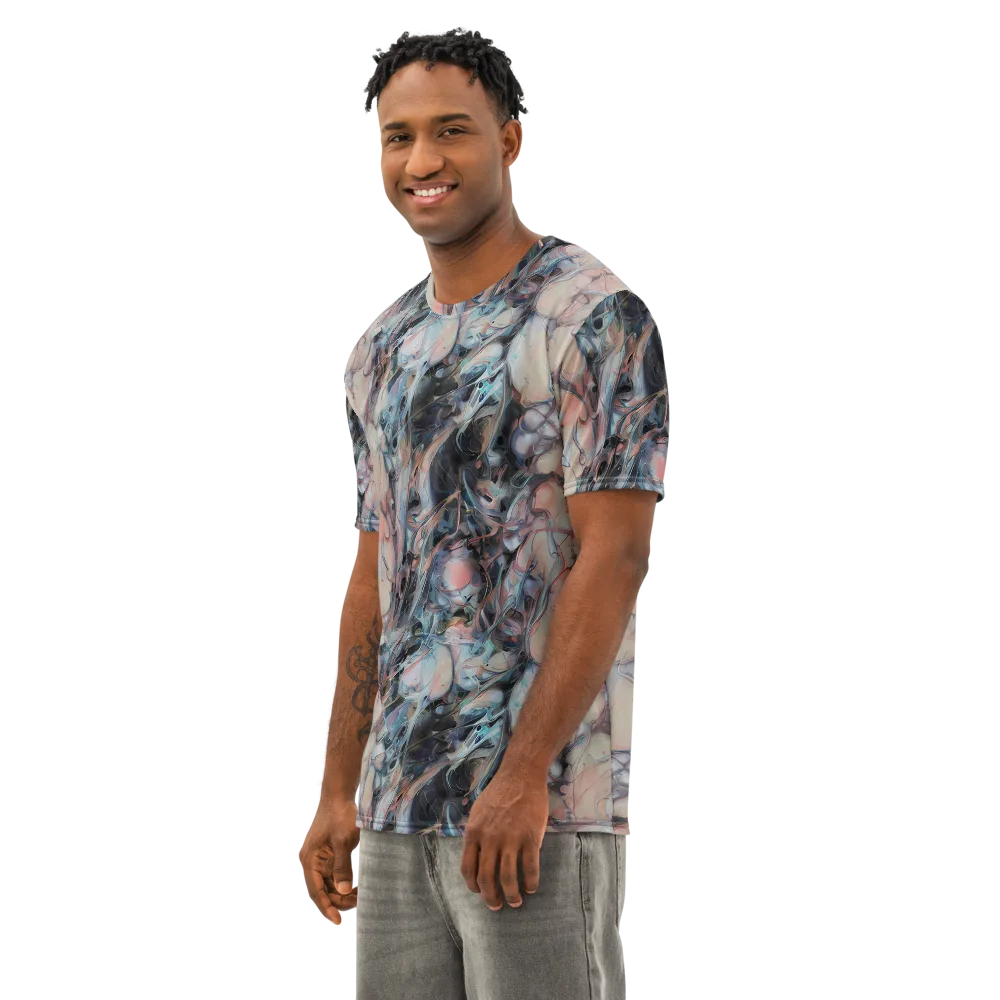 Daydream Cascade on Men's Cotton Crew Neck T-Shirt — Left Front