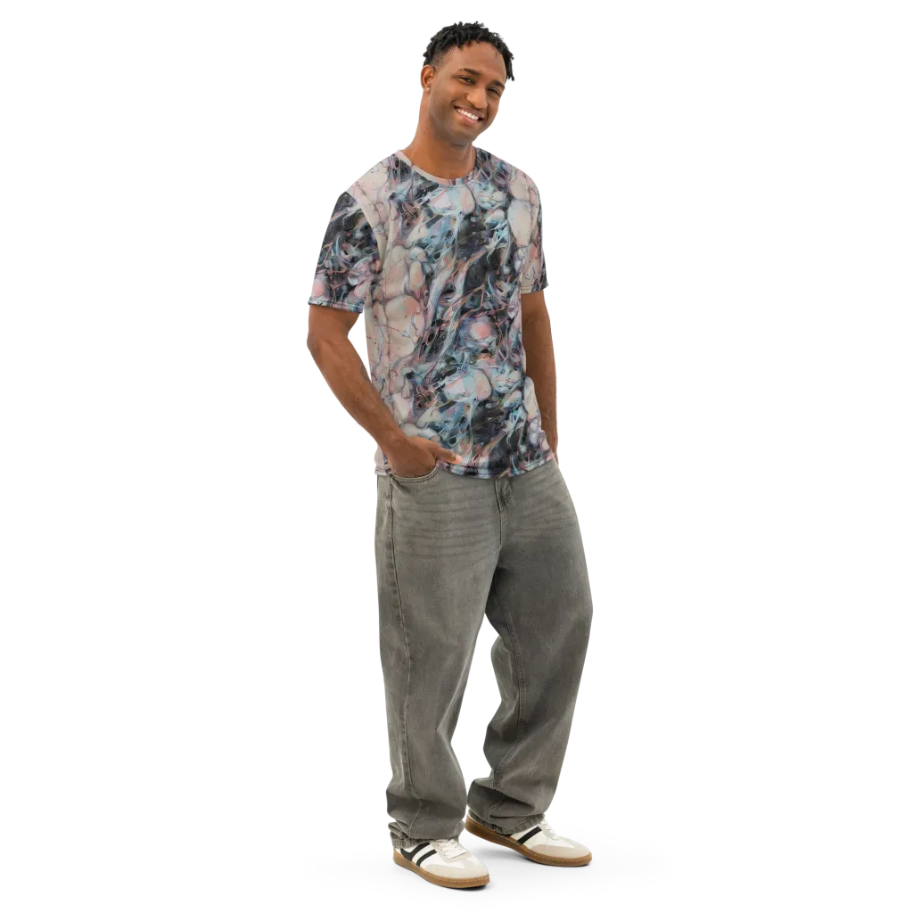 Daydream Cascade on Men's Cotton Crew Neck T-Shirt — Right Front