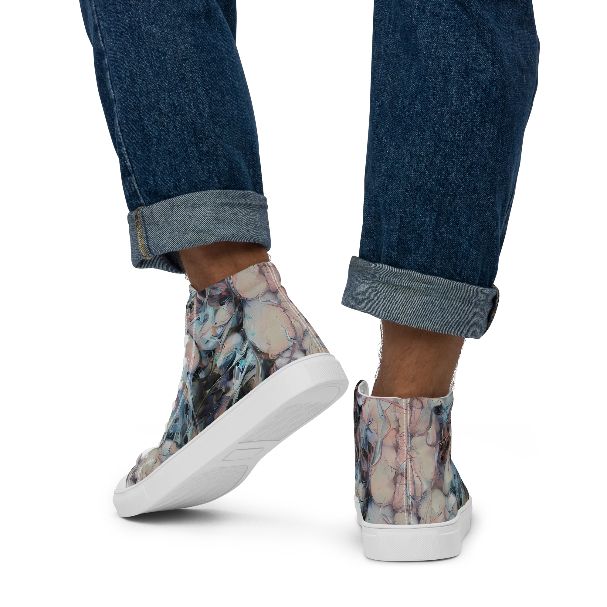 Daydream Cascade on Men's High Top Canvas Shoes — Back