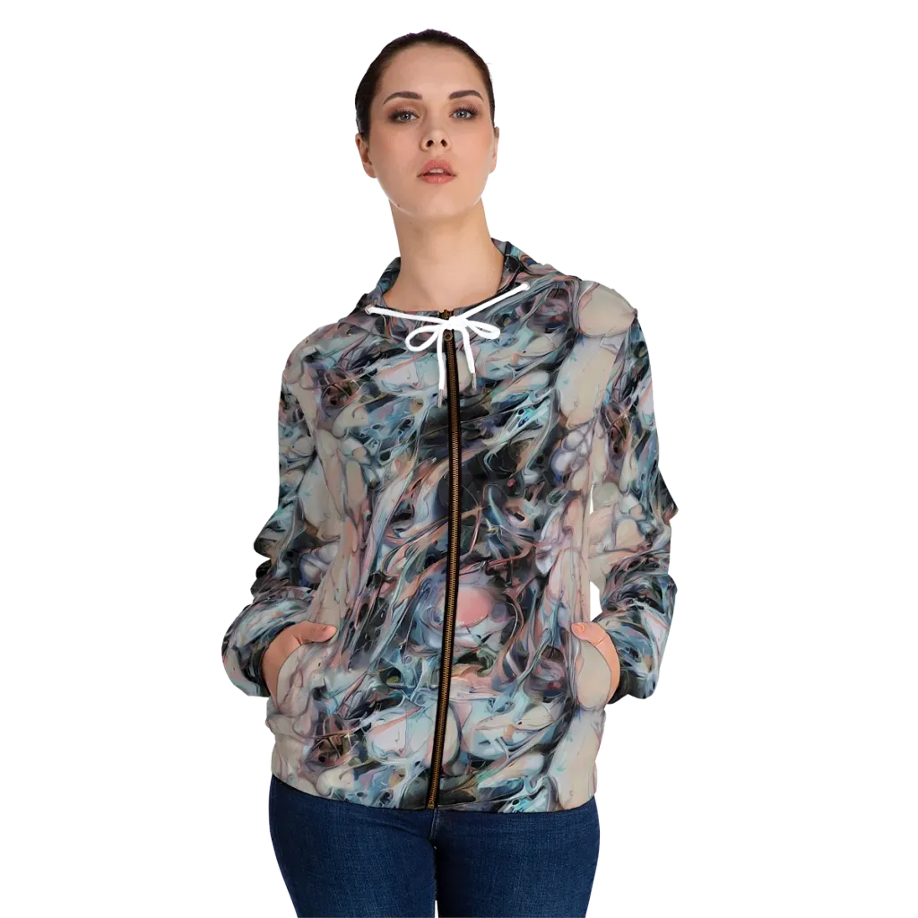 Daydream Cascade on Women's Full-Zip Hoodie — Front On Person