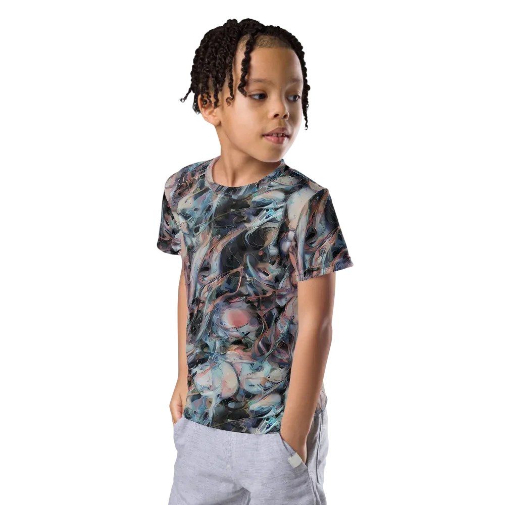 Daydream Cascade on Kids Crew Neck T-Shirt — Left Front