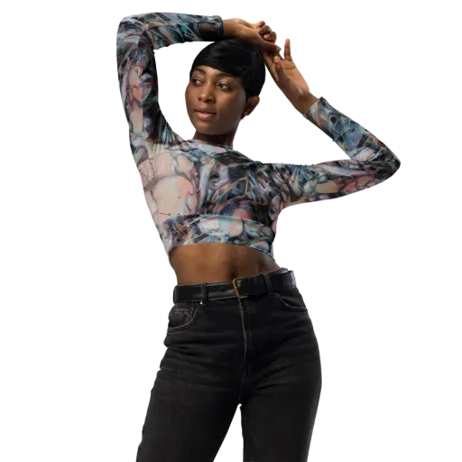 Daydream Cascade on a Long Sleeve Crop Top