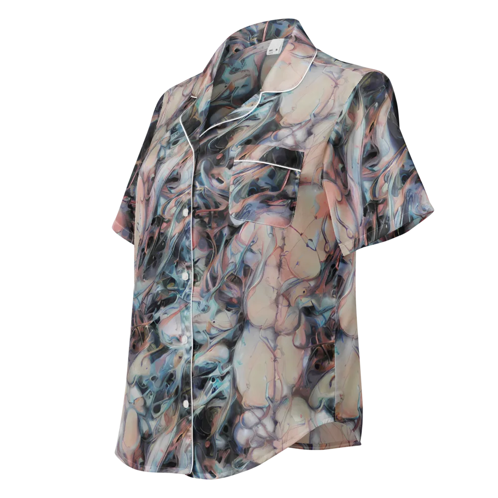 Daydream Cascade on Women's Short Sleeve Pajama Top — Left Front