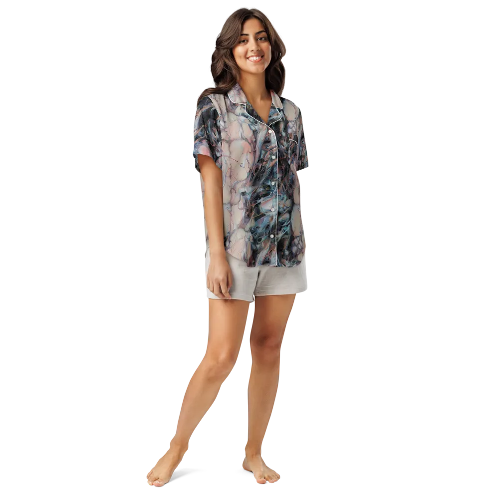 Daydream Cascade on Women's Short Sleeve Pajama Top — Front