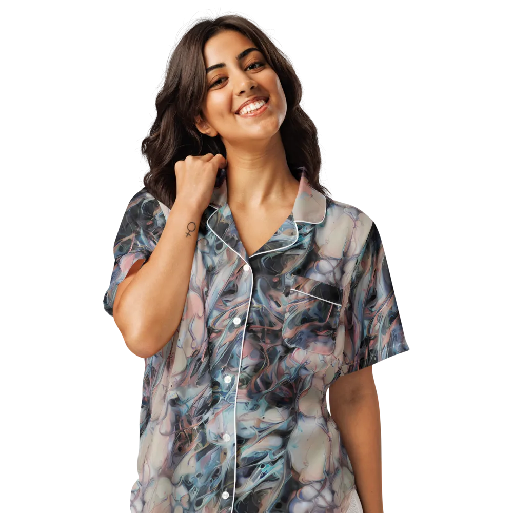 Daydream Cascade on Women's Short Sleeve Pajama Top — Front