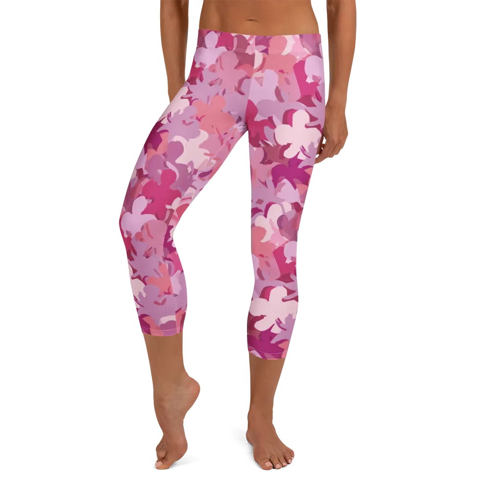 Petal Pulse on Capri Leggings — Front