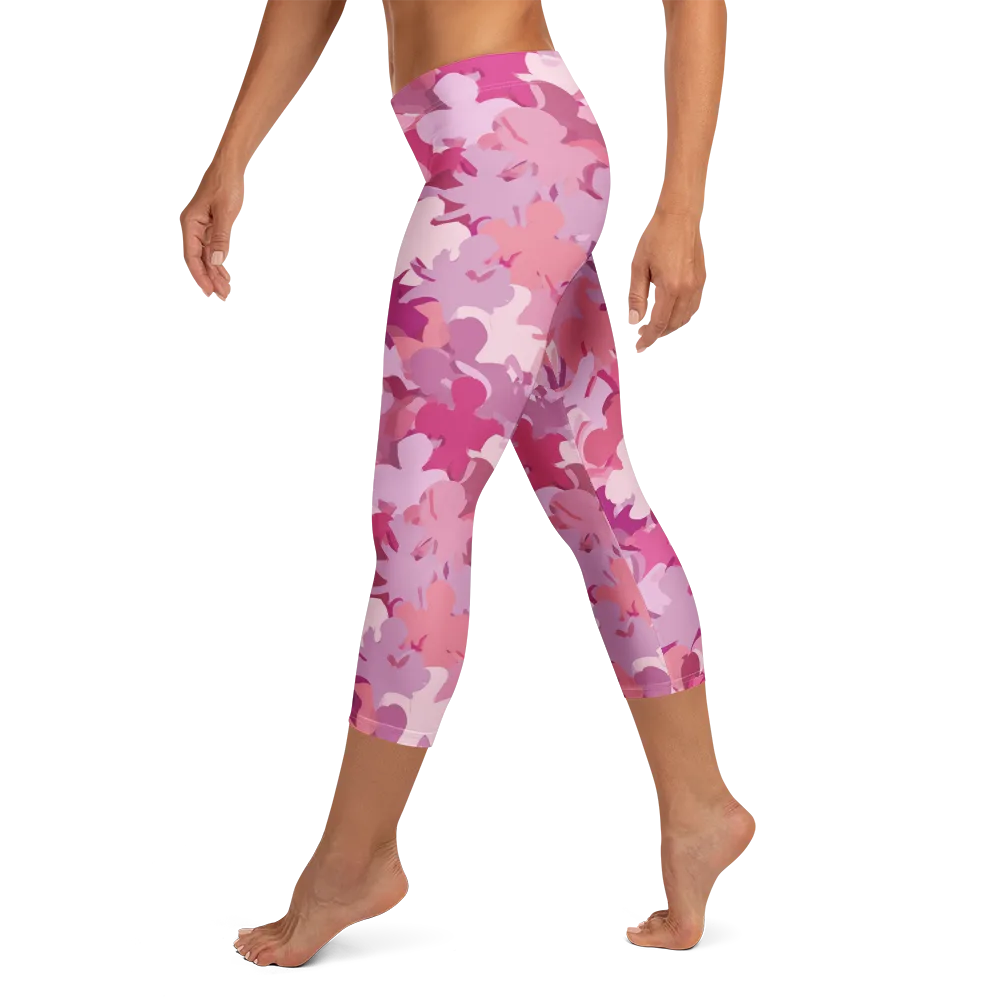 Petal Pulse on Capri Leggings — Left