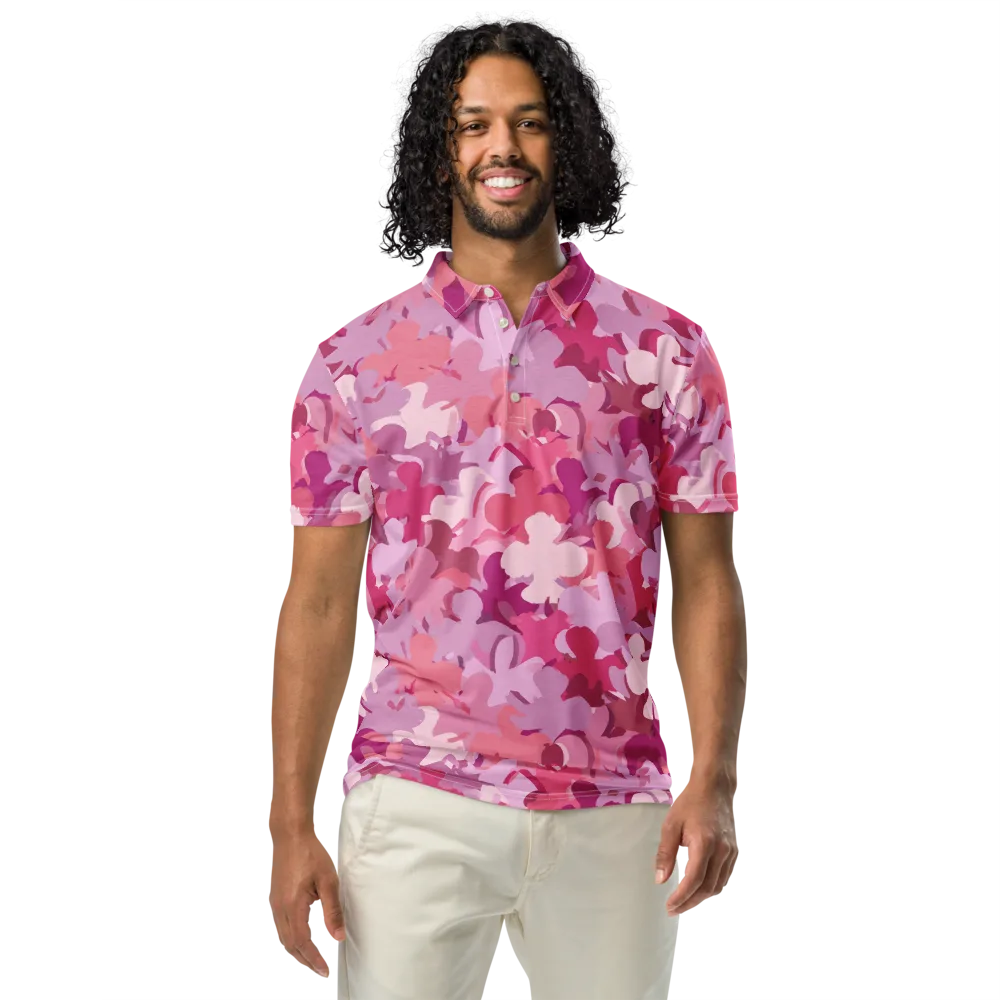 Petal Pulse on Men's Slim Fit Polo Shirt — Front