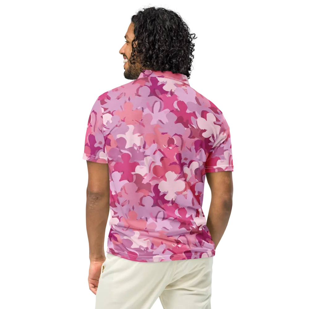 Petal Pulse on Men's Slim Fit Polo Shirt — Back