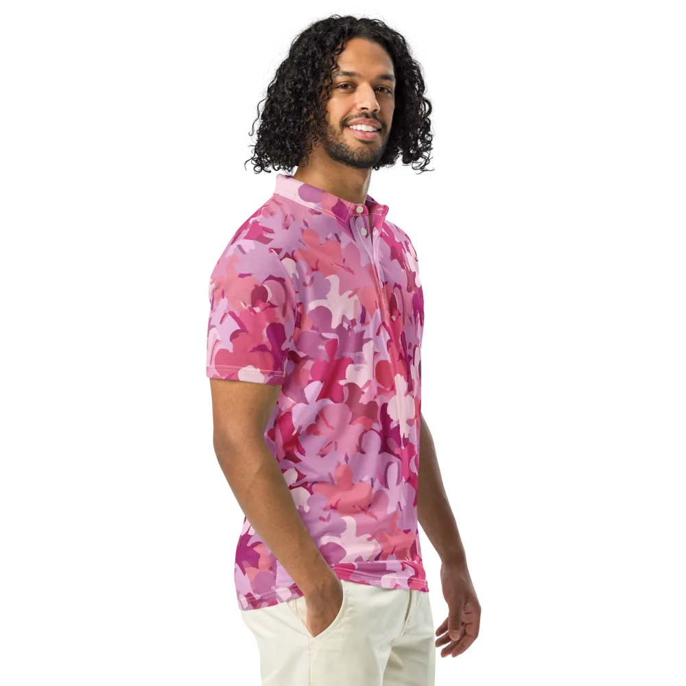 Petal Pulse on Men's Slim Fit Polo Shirt — Right Front