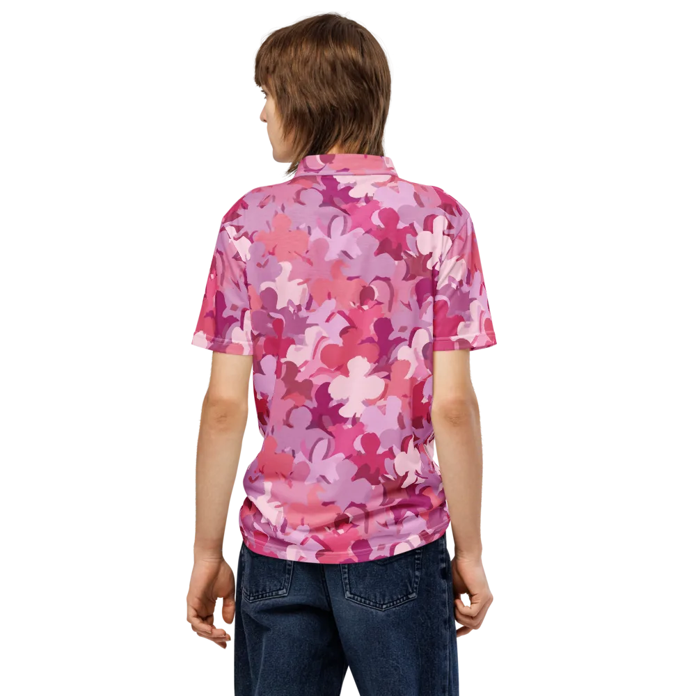 Petal Pulse on Men's Slim Fit Polo Shirt — Back