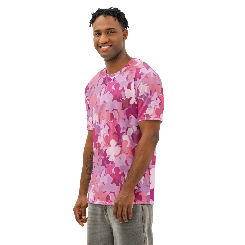 Petal Pulse on Men's Cotton Crew Neck T-Shirt — Left Front