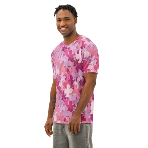 Petal Pulse on a Men's Cotton Crew Neck T-Shirt