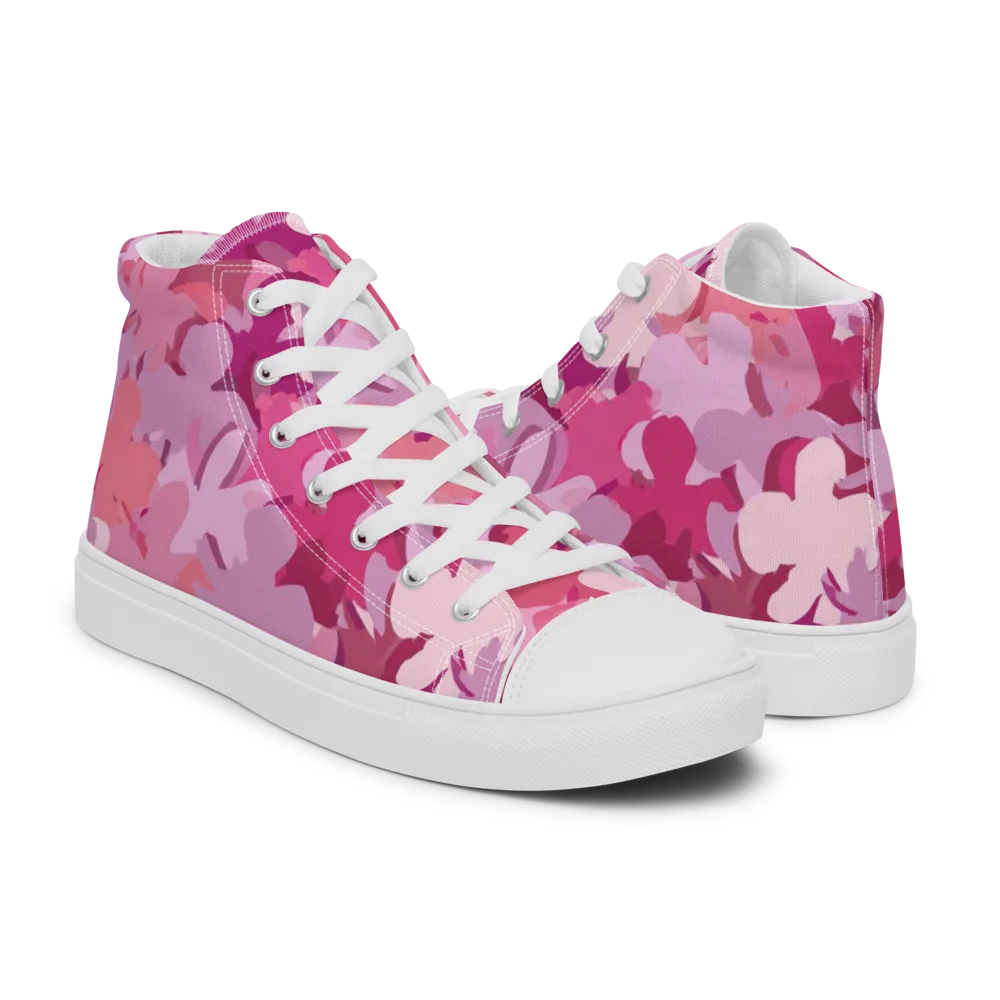 Petal Pulse on Men's High Top Canvas Shoes — Right