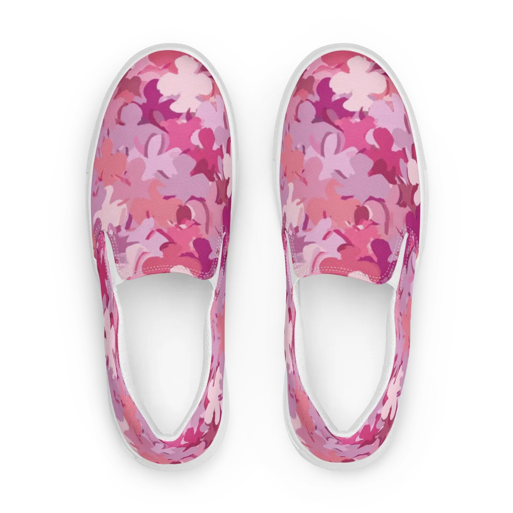 Petal Pulse on Men's Slip-On Canvas Shoes — Front