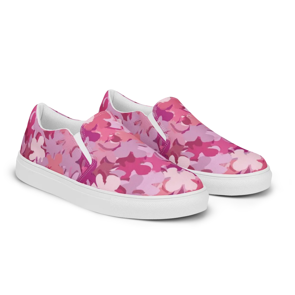 Petal Pulse on Men's Slip-On Canvas Shoes — Right Front