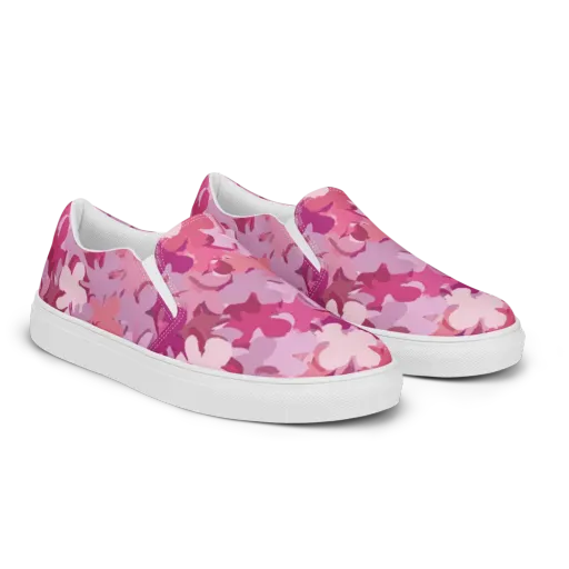 Petal Pulse on a Men's Slip-On Canvas Shoes