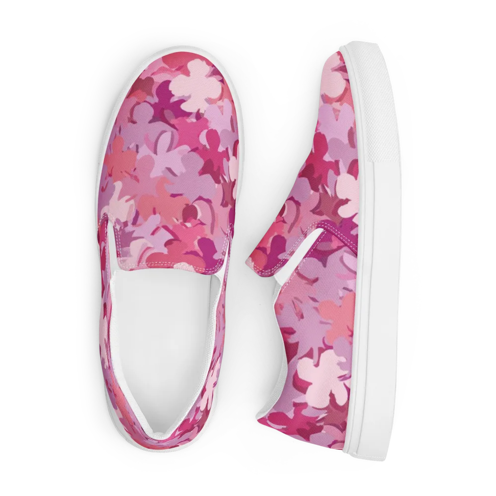 Petal Pulse on Men's Slip-On Canvas Shoes — Front