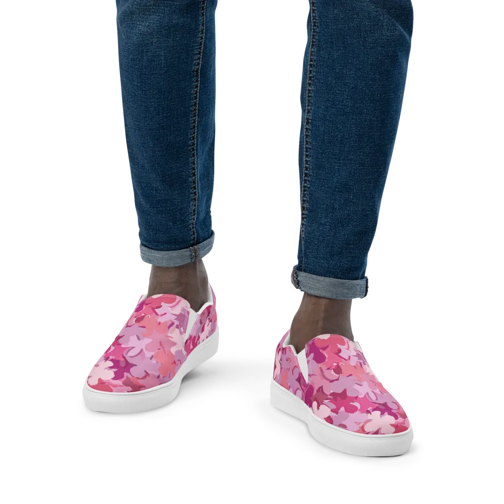 Petal Pulse on Men's Slip-On Canvas Shoes — Front