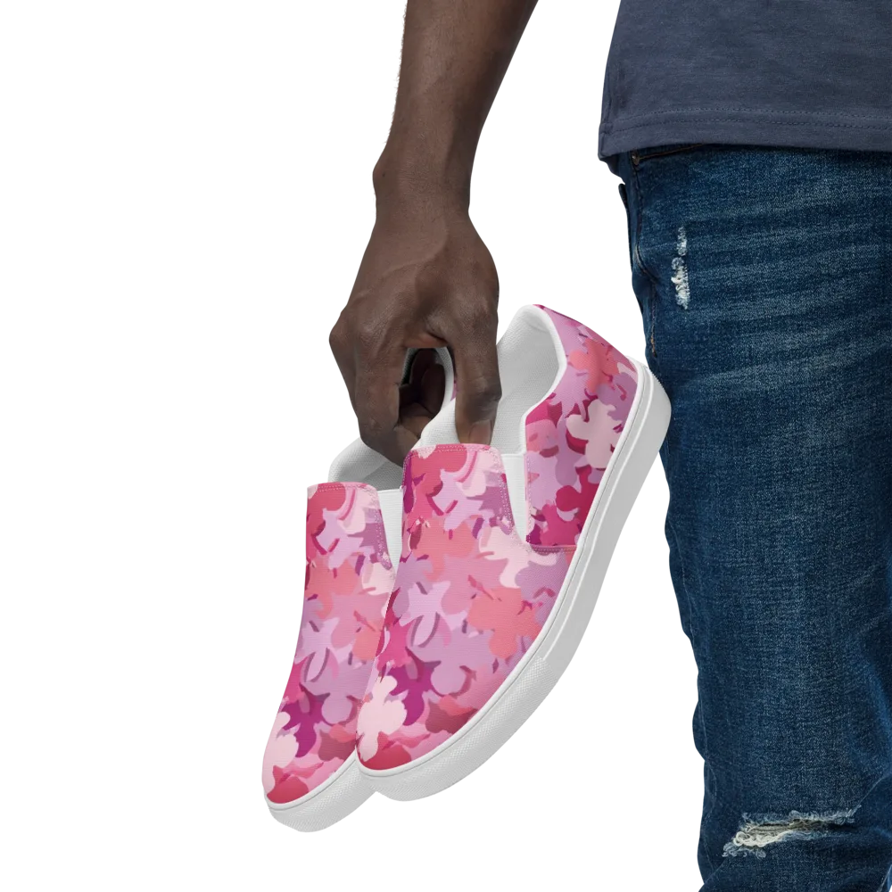 Petal Pulse on Men's Slip-On Canvas Shoes — Left Front