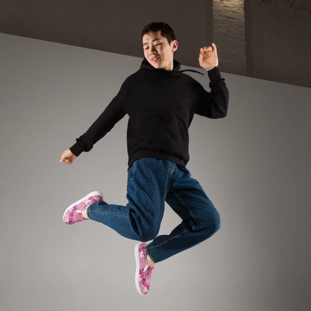 Petal Pulse on Men's Slip-On Canvas Shoes — Right Front