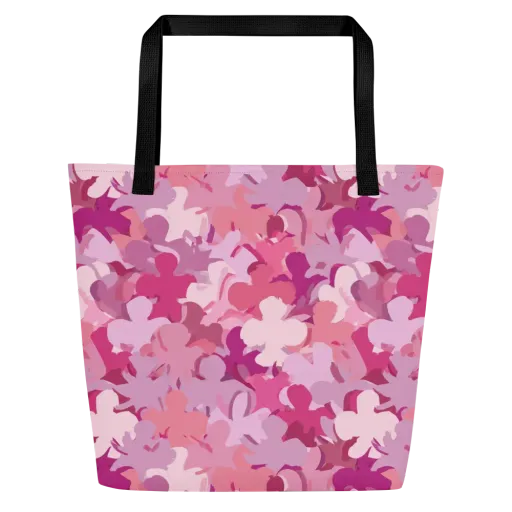 Petal Pulse on a Large Tote Bag W/ Pocket