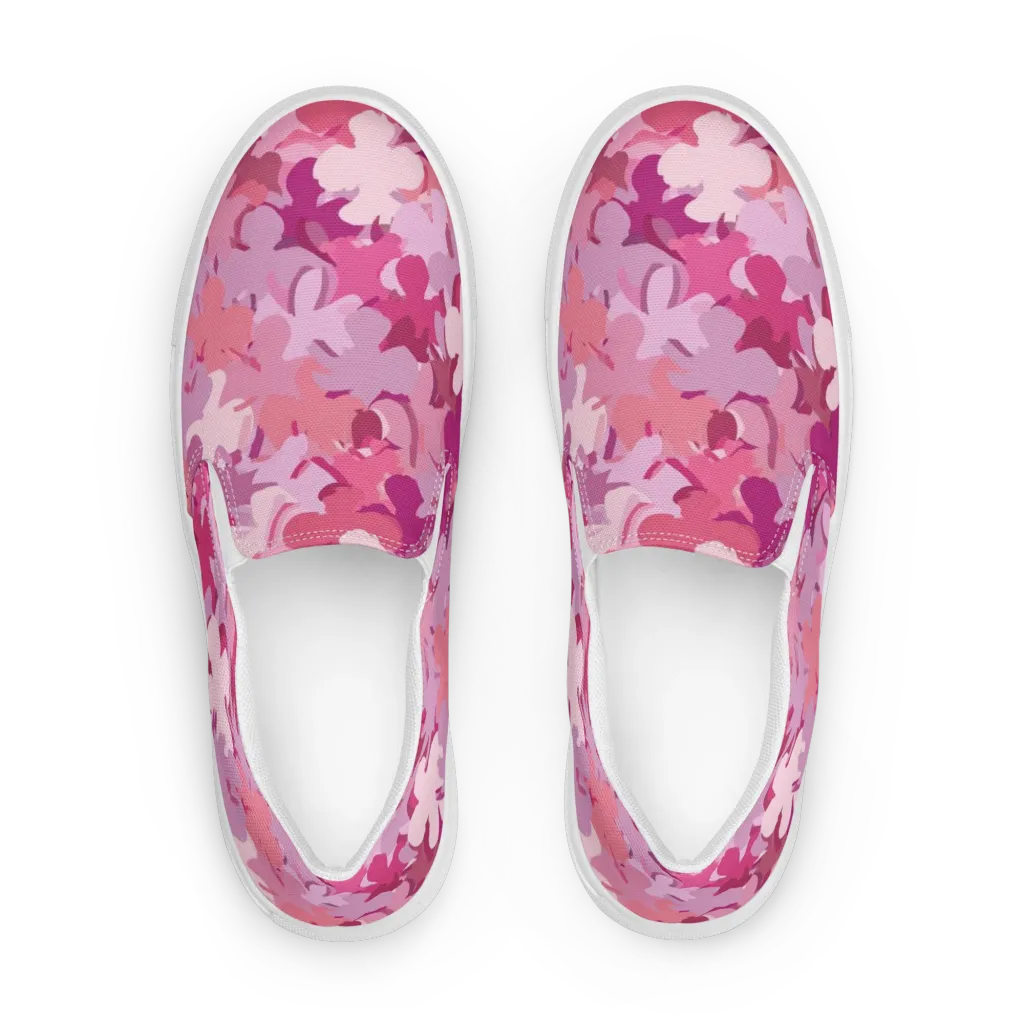 Petal Pulse on Women's Slip-On Canvas Shoes — Front