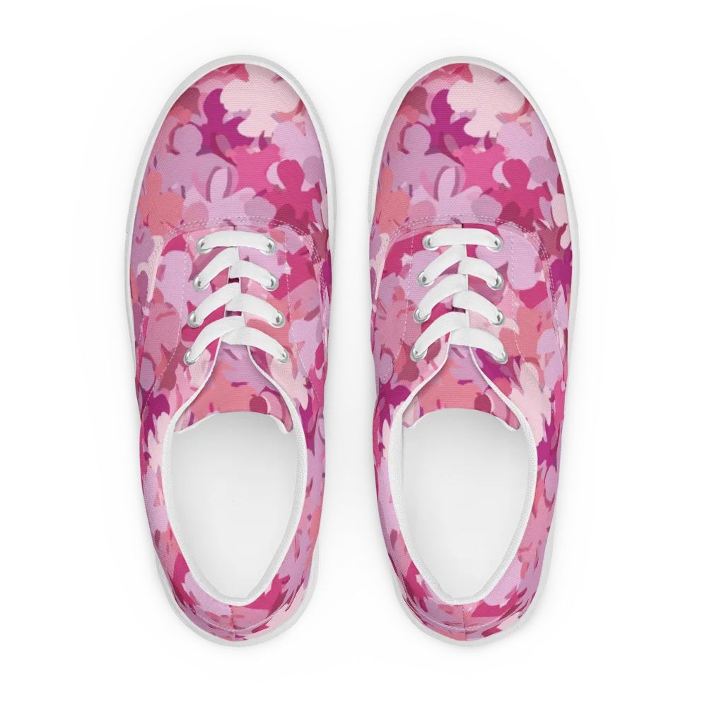 Petal Pulse on Men's Lace-Up Canvas Shoes — Front