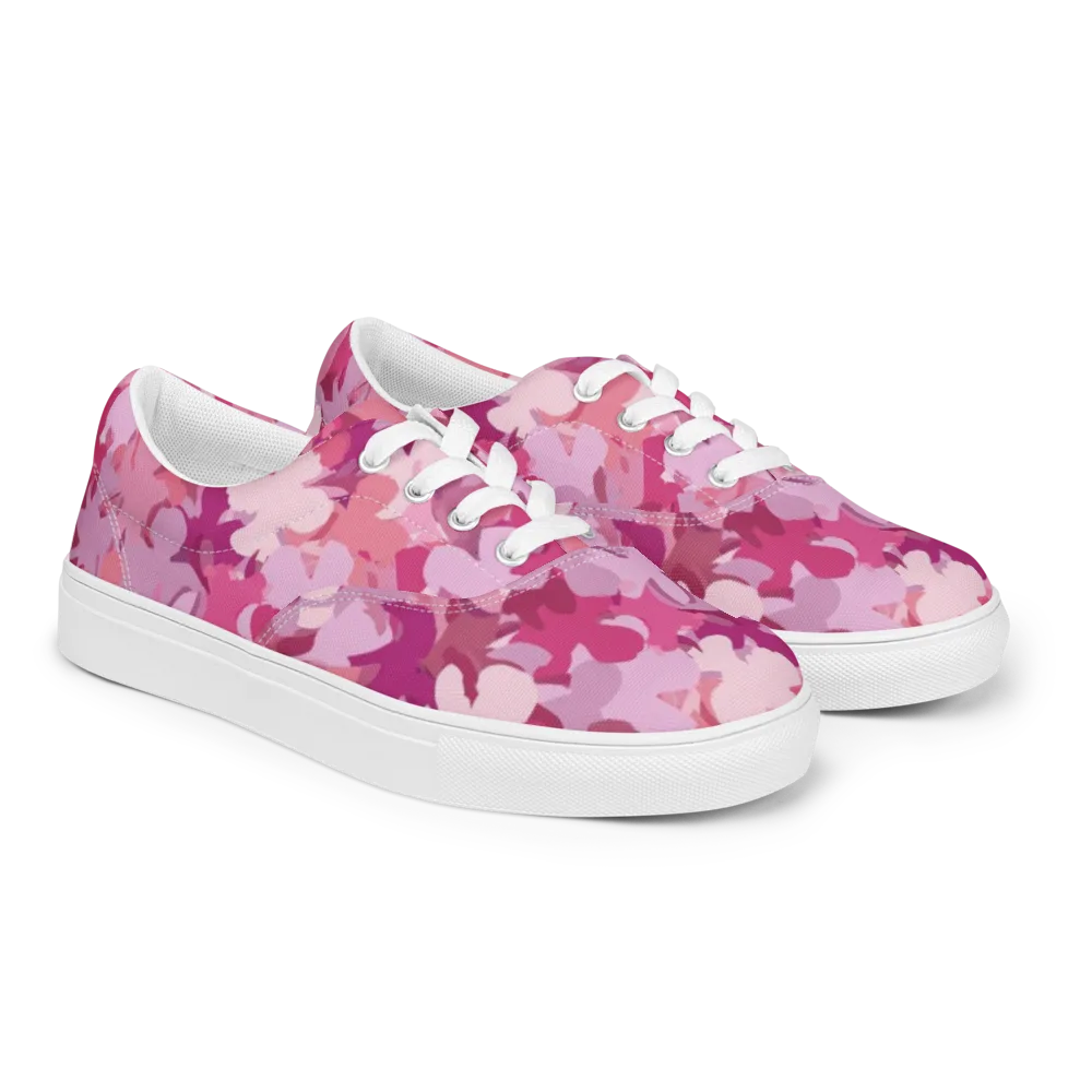 Petal Pulse on Men's Lace-Up Canvas Shoes — Right Front