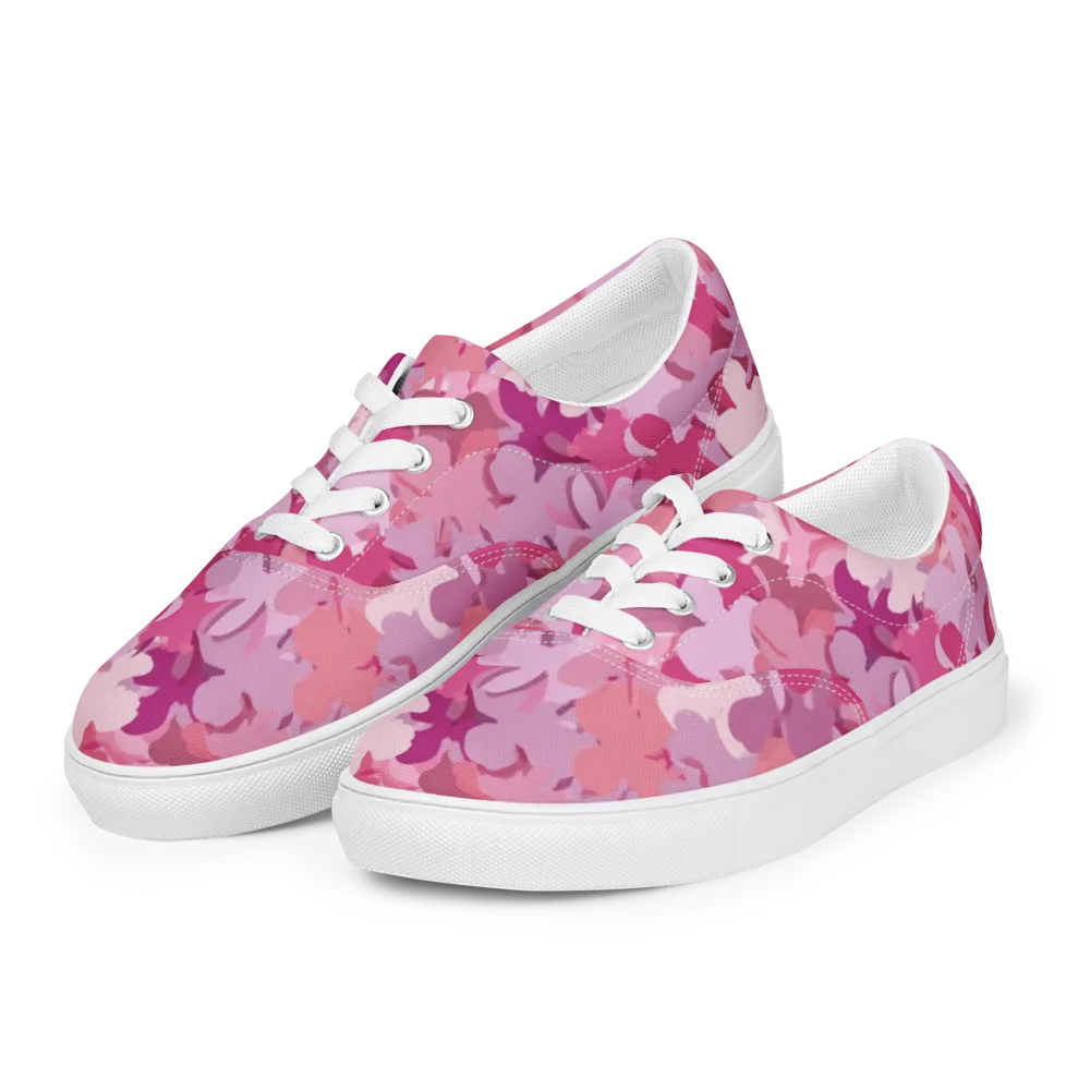 Petal Pulse on Men's Lace-Up Canvas Shoes — Left Front
