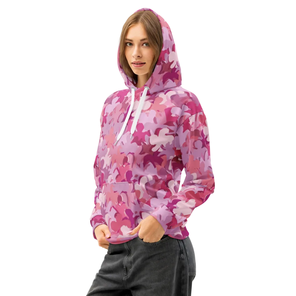 Petal Pulse on Cotton Hoodie — Left Front