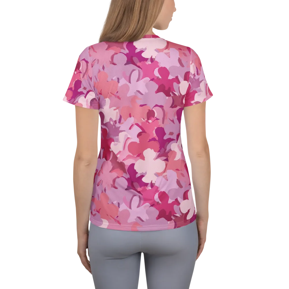 Petal Pulse on Women's Athletic T-Shirt — Back