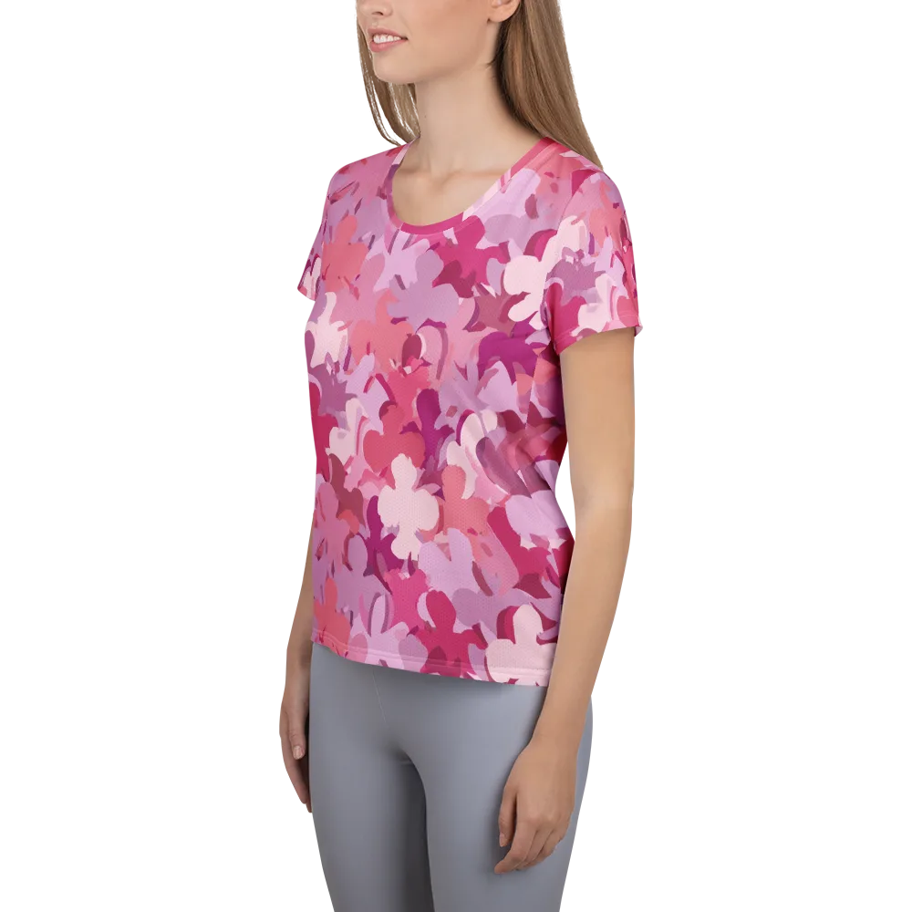 Petal Pulse on Women's Athletic T-Shirt — Left