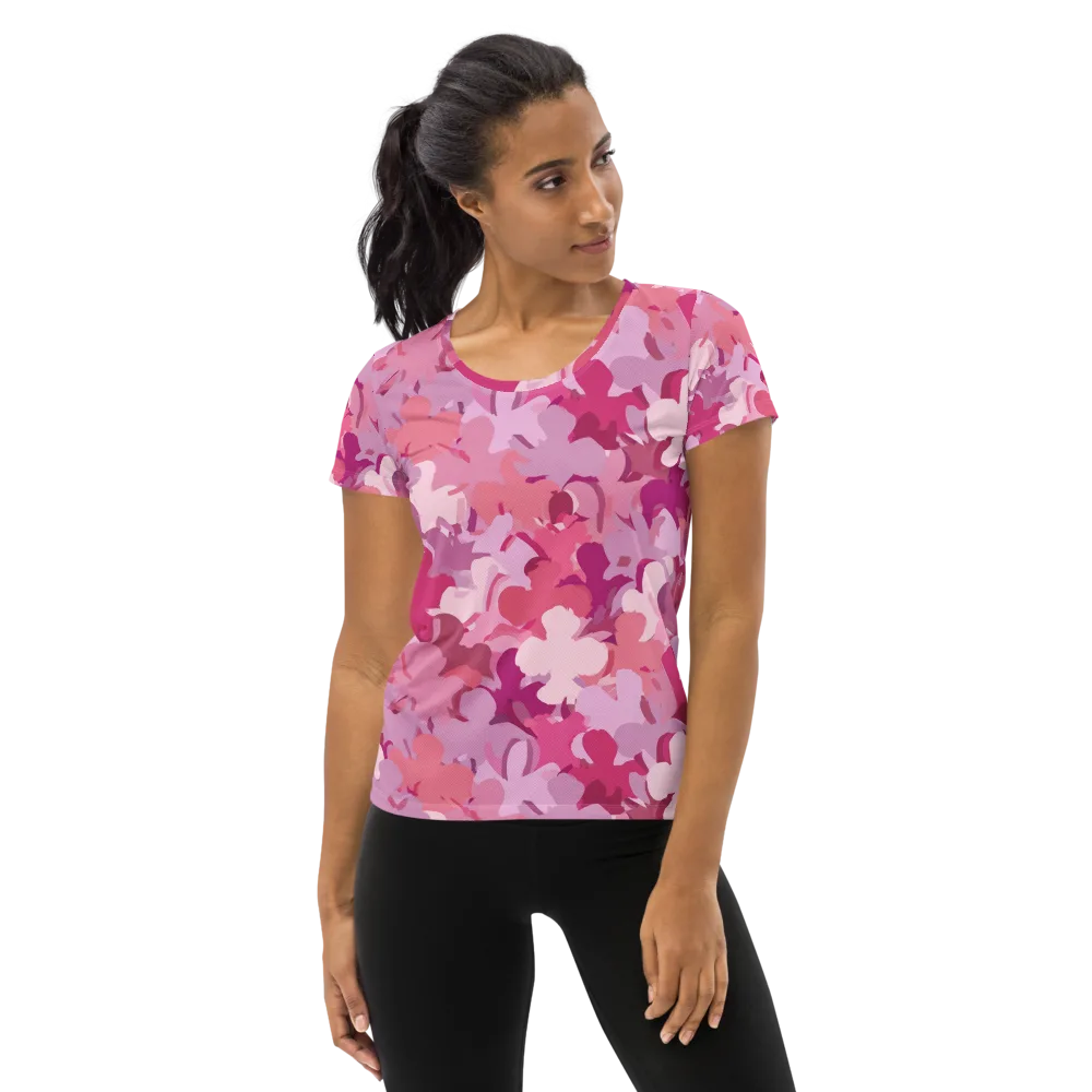 Petal Pulse on Women's Athletic T-Shirt — Front